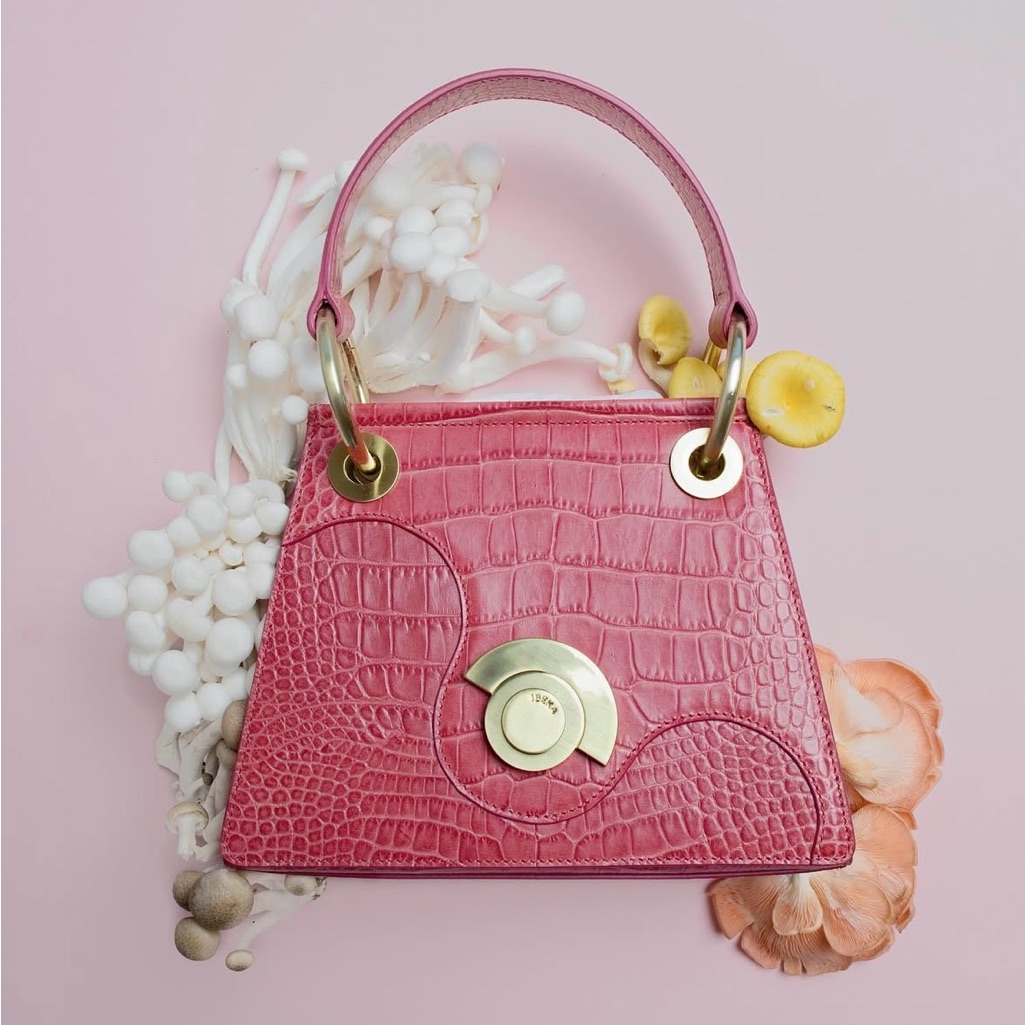 Nwt Top Grain Italian Real Leather Dark Pink Bag Croc Detail Embossed Purse Ghw